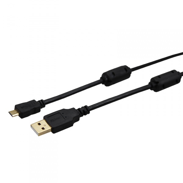  micro USB (male)  - USB-A (male) ,  1,8 ,  (  GOLD) (PE ) REXANT